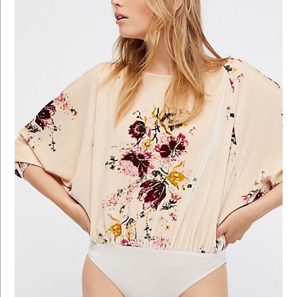 Free People Slouchy Babe Velvet Bodysuit NWT